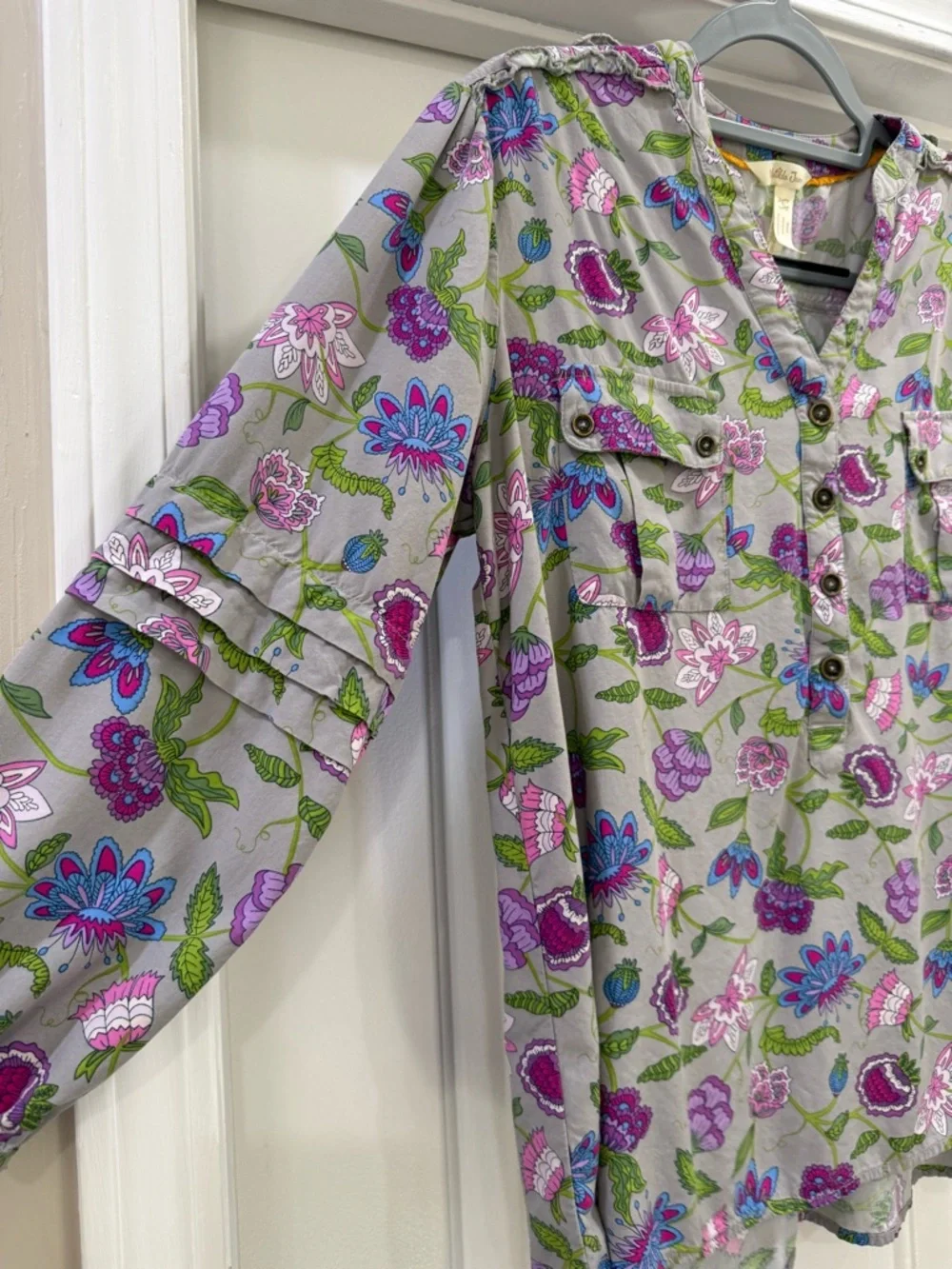 Matilda Jane Thinking Out Loud Floral Blouse Size Large - Picture 4 of 11